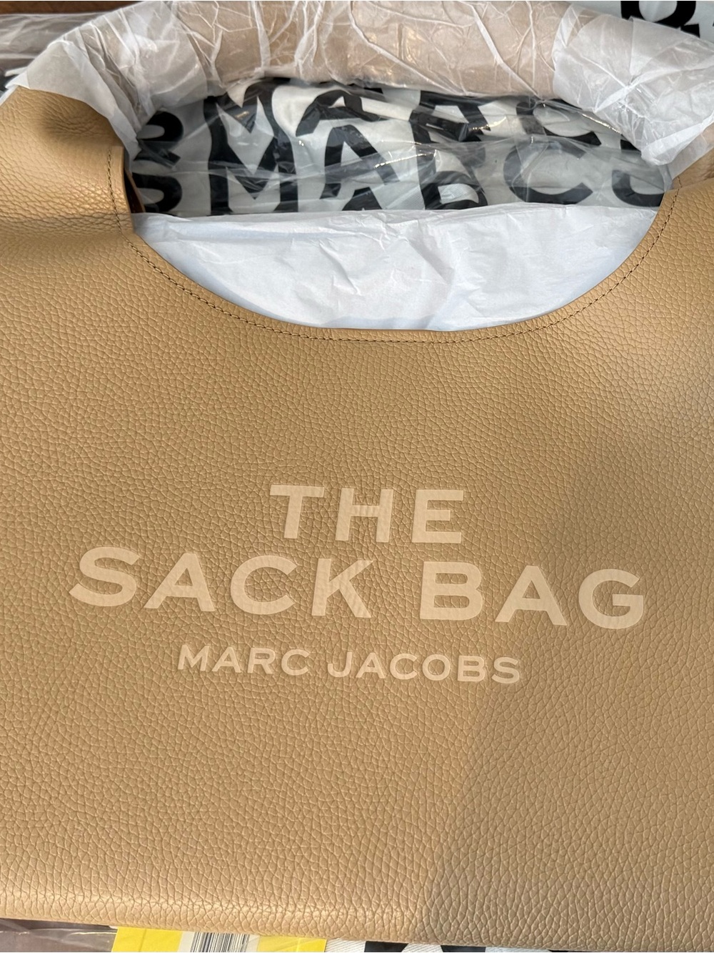 Marc Jacobs Tan 'The Sack Bag' Pebbled Leather Shoulder Tote
